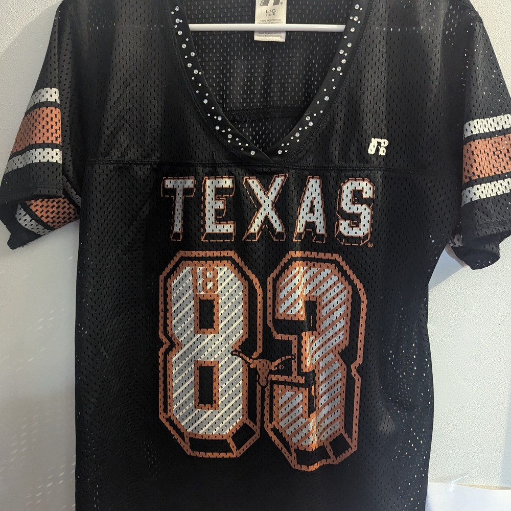 Russell Athletic Black and Orange Texas Jersey